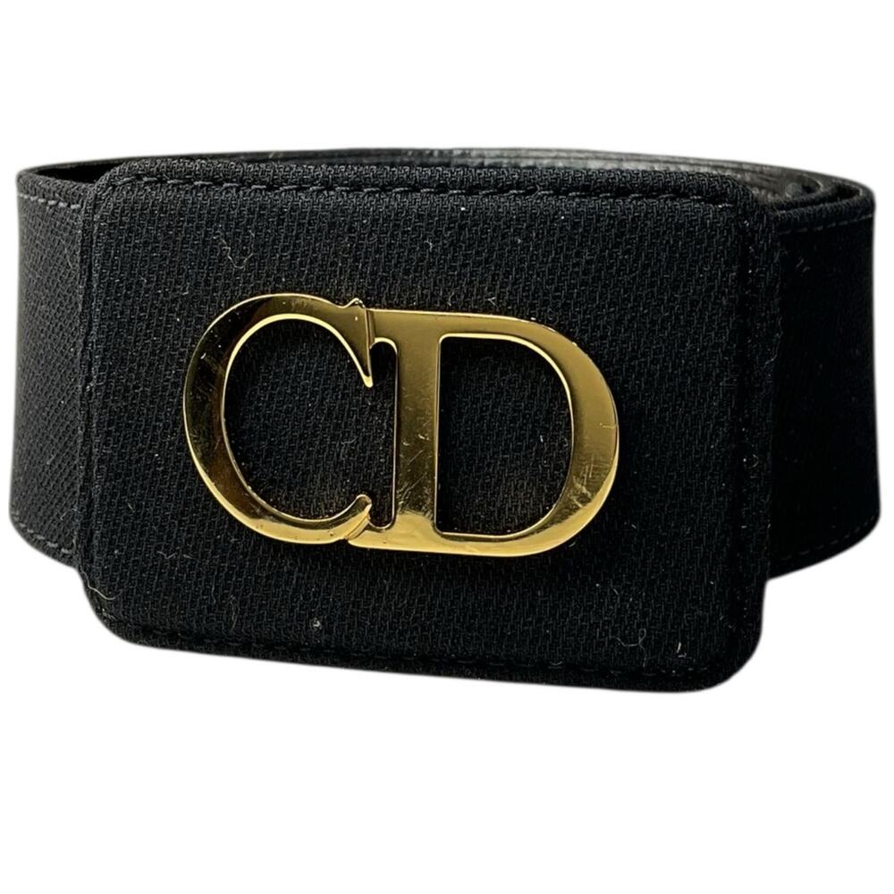 CD01. Christian Dior Leather and Cloth Belt - Picture 1 of 3